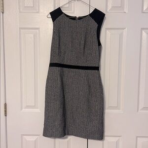 Banana Republic Gray Black Tweed Work Sleeveless Size 6 Dress